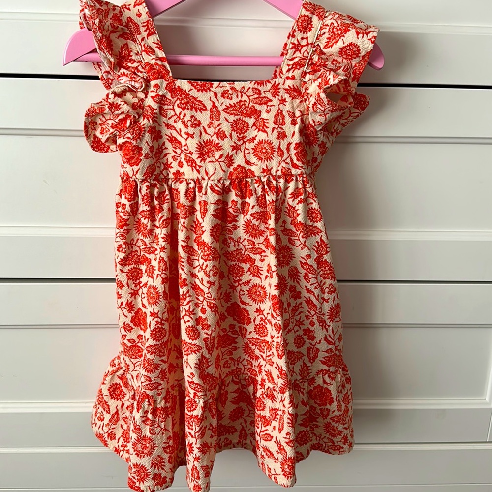 Cat & Jack Orange autumn floral dress